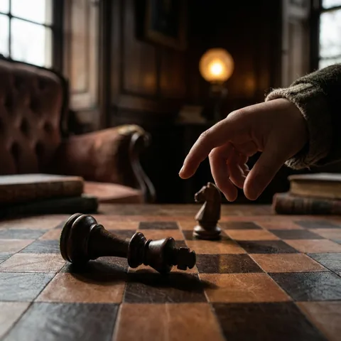 Паднал цар и колебаеща се ръка, драматично осветление